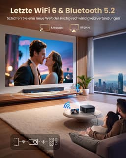 SnelShoppen - 4K Home Theater Projector met Google TV | 1200 ANSI lumen | Autofocus | Trapeziumcorrectie | 20W Smart Licht | FHD 1080P | WiFi 6 | Blue — thumbnail 4