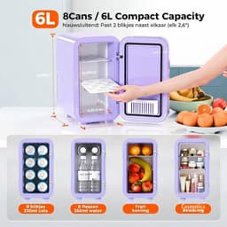 SP® Mini Koelkast - 6L Capaciteit - Minibar - Skincare Koelkast - Paars - 26cm x 19cm x 32cm — thumbnail 3