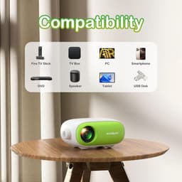 SnelShoppen - Mini-Projector voor Films Kijken - 137 Inch Beeld, 480P, Ultradraagbaar, Ondersteunt TV Stick, PC, DVD, USB - Perfect voor Feesten en Ca — thumbnail 4