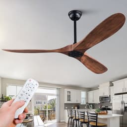 Plafondventilator 52 inch zonder licht - 6 snelheden - Omkeerbare stille DC-motor - Met afstandsbediening - Modern ontwerp - Geschikt voor binnen en buiten — thumbnail 2