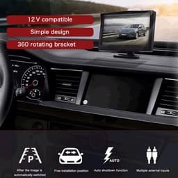 SnelShoppen - 5 Inch LCD Achteruitkijkcamera Monitor met Twee AV Modus, Duidelijk Beeld, Geschikt voor Auto, Vrachtwagen, Duurzaam, 720x272 Resolutie — thumbnail 5