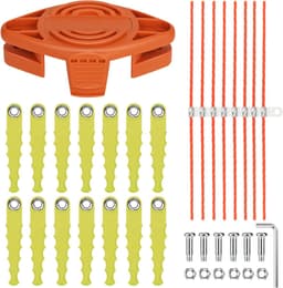 SnelShoppen - 14x Vervangende Maai Bladen en 8x Extra Sterke Draad voor Draadloze Grasmaaier, Geschikt voor 20V Trimmers, Plastic, Tuinaccessoires — thumbnail 1