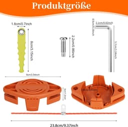 SnelShoppen - 14x Vervangende Maai Bladen en 8x Extra Sterke Draad voor Draadloze Grasmaaier, Geschikt voor 20V Trimmers, Plastic, Tuinaccessoires — thumbnail 5
