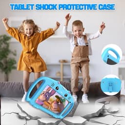 SnelShoppen - Kids Tablet 7 Inch Android met WiFi, Quad Core, 2GB RAM, 32GB ROM, Kindvriendelijke Siliconen Hoes, Voor Kinderen van 3 tot 14 Jaar, Bla — thumbnail 4