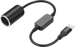 GINTOOYUN 24W USB A Male to 12V Cigarette Lighter Booster Cable Pedestal Adapter Power Cord for Dashcam, GPS, Car Led - ShopVlot — thumbnail 1
