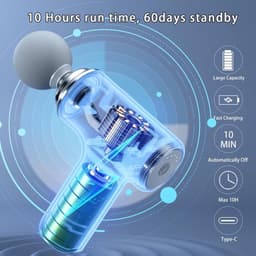 Mini Diepeweefselmassageapparaat, Elektrische Spiermassage voor de rug, Kleine Draagbare Reismassageapparaat, Massageapparaat voor nekpijnverlichting, Groen — thumbnail 5