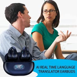 AI Translator Oordopjes Ruisonderdrukkende Headset | AI Vertaling Oordopjes Draadloze Real Time Taal Vertaler Muziek Over-Ear Voor Reizen Zakelijk, 144 Talen - blauw — thumbnail 4