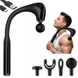 Fasciapistool - Massagegun - Ergonomische - 120° Gebogen Handgreep - 5 Snelheden - 4 Vervangen Koppen - Stille Motor - 1500mAh - Sport en Ontspanning - Voor Thuis en Kantoor — thumbnail 1