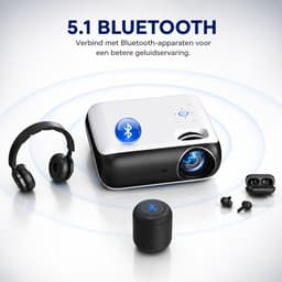 Mini Beamer Full HD 1080P - Draagbare Projector met Wifi en Bluetooth — thumbnail 4