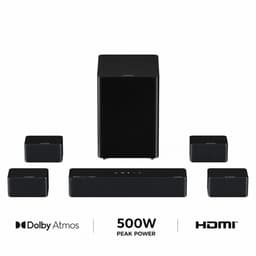 ULTIMEA Poseidon D80 Boom Dolby Atmos Soundbar 7.1 met 6.5" Draadloze Subwoofer, 500W Surround Sound voor TV - Zwart — thumbnail 1