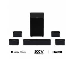 ULTIMEA Poseidon D80 Boom Dolby Atmos Soundbar 7.1 met 6.5" Draadloze Subwoofer, 500W Surround Sound voor TV - Zwart