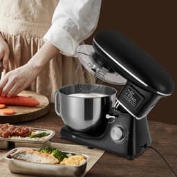 Keukenmachine - Handmixer - Thuis bakken - 6 snelheden - 6.2 liter kom - Zwart — thumbnail 4