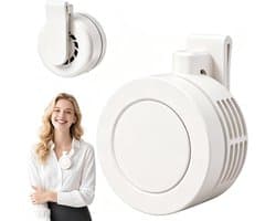 Mini Ventilator - Clip-On Ventilator - Handventilator - 3 Snelheidsinstellingen - Nekventilator - Oplaadbaar via USB - Portable Clip Fan - Stille Ventilator - Tafelventilator Waaier Handwaaier - Ideaal voor op reis, kamperen of reizen - Wit — afbeelding 1