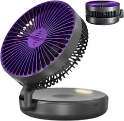 Luchtcirculator Ventilator - Stille Kleine Fan - Ruimte Ventilatie - 5 Snelheden Timer - 17 cm Hoog - Grijs — thumbnail 1