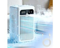 Draagbare Luchtkoeler met Verneveling - 3-in-1 Mini Air Cooler, Ventilator en Luchtbevochtiger - Stil 30 dB - Oplaadbaar - 370 ml Watertank — afbeelding 1