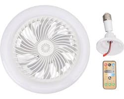 E27 plafondventilator met verlichting, 30W, met afstandsbediening, plat ontwerp, geschikt voor kleine ruimtes, slaapkamer. — afbeelding 1