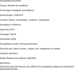 Mobiele airco 3500 BTU draagbare camping airconditioner met app bediening 5-in-1 klimaatapparaat voor tent camper en busje — thumbnail 2