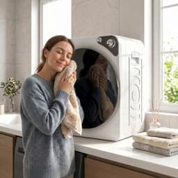 ECTEATOY®Wasdroger 5 kg - Draagbare Wasdroger met RVS Trommel - 1000W - 5 Programma's & Timer - Wit — thumbnail 3