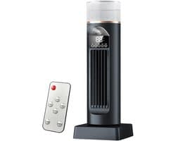 Torenventilator met afstandsbediening - Stille ventilator - Slaapkamer verkoelen - 6 snelheden - 38x14x38 cm - Zwart