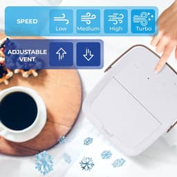 2.0 Verdampingsluchtkoeler voor de kamer - Mini draagbare verdampingskoeler met 4 snelheden en luchtbevochtiger | Persoonlijke koelunit voor binnen in de slaapkamer, thuiskantoor en op de camping | USB-oplaadbaar, eenvoudig te installeren — thumbnail 4
