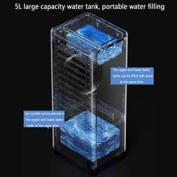Mobiele Ventilator - Verdampingskoeler - Ruimte Koelen - Dubbele Turbo - 5 Liter Reservoir - Wit — thumbnail 5