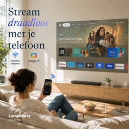 LumeWorks Titan Beamer - Google TV - 900 ANSI Lumen - Full HD 1080P - Beeld tot 250 inch - Bluetooth 5.4 - Streamen vanaf Telefoon - Thuisbioscoop — thumbnail 2