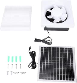 Zonnepaneel Ventilator - Afzuigventilator - Luchtcirculatie Verbeteren - IP67 Waterdicht - 20W Vermogen - Zwart — thumbnail 2
