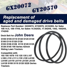 Dailygoods- Grasmaaier Riem Vervanging - Onderdeelnummer GX20072/GY20570 - Geschikt voor John Deere 42" - 100/ D100/ E100/ L100/ LA100 Serie - Hoogwaardige Materiaalcombinatie - Maaier — thumbnail 4