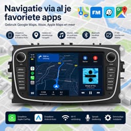 CarPlay geschikt voor Ford Mondeo S-max Mondeo Galaxy Focus | Zilver | 2007 t/m 2014 | Android & Google Playstore | 4GB - 64GB | Draadloos Apple Carplay & Android auto | 1GB + 16GB | 2007 2008 2009 2010 2011 2012 2013 2014 | Bluetooth & Wifi — thumbnail 3