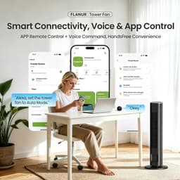 Torenventilator - Staande ventilator - Ruimte koelen - Ultrastil ontwerp - 89 cm - Zwart — thumbnail 5