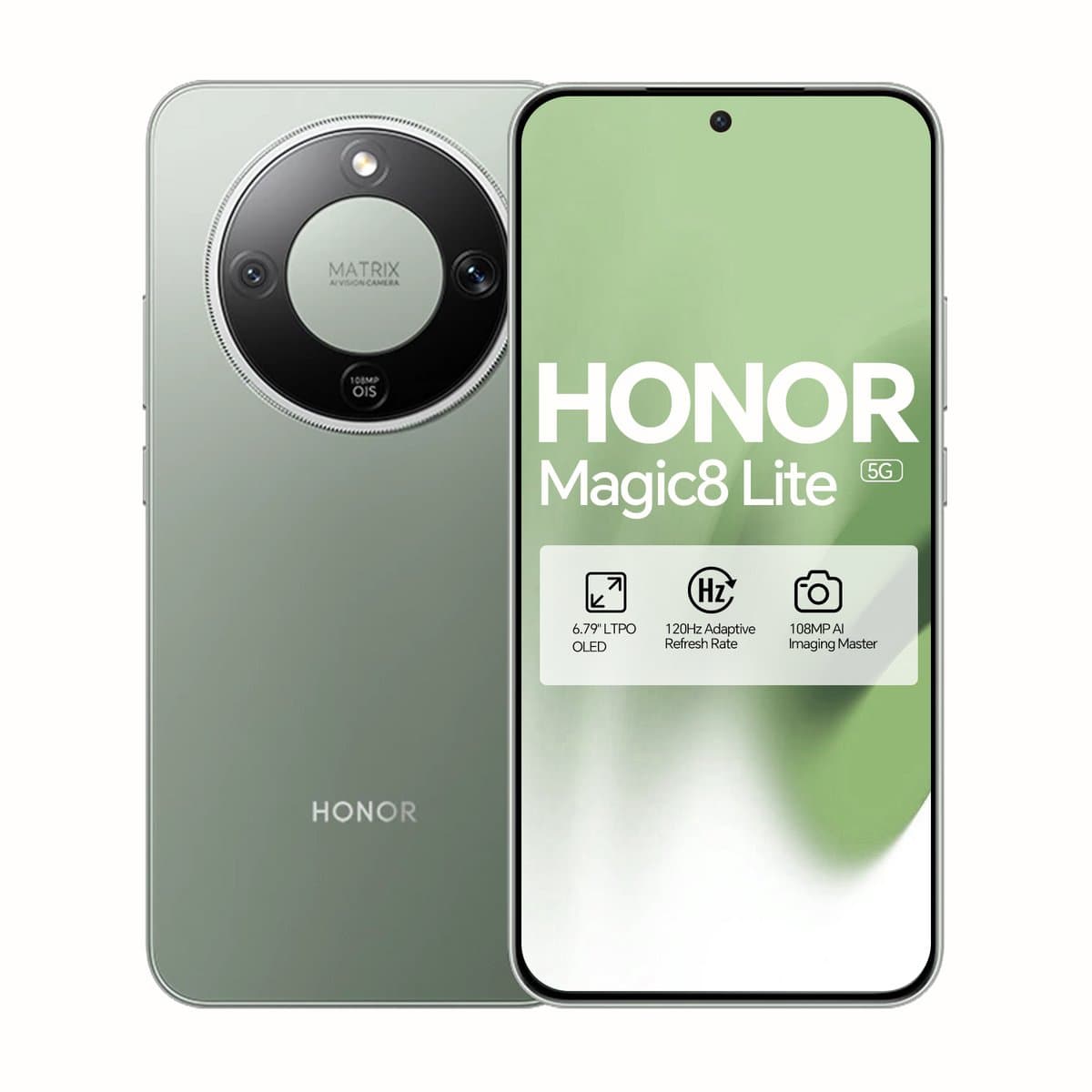 HONOR Magic8 Lite Smartphone – 512GB – 8GB RAM – 6.79" AMOLED – 108MP – 5G – 7500mAh - Cyaan — afbeelding 1