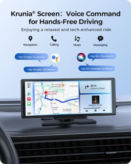9,26 inch draadloos draagbaar Car Play display met 4K voor- en HD-achteruitrij-dual dashcam voor Apple CarPlay & - ShopVlot — thumbnail 2