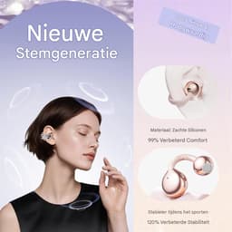 carmdering - stijlvolle clip-Open Ear Oortjes - Oortjes Draadloos - Sport Oordopjes - 5.4 Bluetooth - Clip On - afneembare vlinderoorbellen- Voor sport en kantoor-roze — thumbnail 2