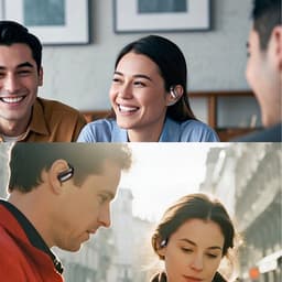 Draadloze Oordopjes - Al Vertaal Oordopjes - Bluetooth Oordopjes - Vertaaloortjes - 139 Talen Vertaling - Bluetooth 5.3 - Directe Vertaling - AI Dialoog - 60 uur - Hi-Fi - 0,5 Sec Latentie - Voor Reizen Zakelijk en Kantoor — thumbnail 3