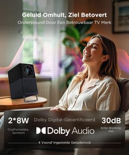 Smart Beamer Full HD 1080p met Google TV – 600 ISO Lumen – Autofocus – Dolby Audio – 4K Ondersteuning — thumbnail 3