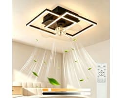 NETTLIFE Plafondventilator met Verlichting LED - Stil - Met Afstandsbediening - Zwart - 3000-6500K Dimbaar - Modern - 6 Standen - DC-Motor - Timer - Voor Slaapkamer — afbeelding 1