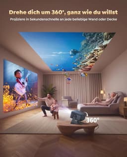 Smart Beamer Full HD 1080p met Google TV – Autofocus – WiFi 6 – Bluetooth 5.4 – 30W Audio – 360° Draaibaar — thumbnail 5