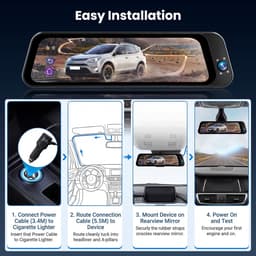 Thijox - Dashcam Auto Achteruitkijkspiegel 10 inch Touchscreen Full HD 2K, Streaming Media DVR met 150° Groothoek, Nachtzicht, GPS, G-Sensor, Loop Opn — thumbnail 4