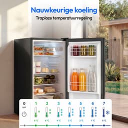 MEDION Kühlschrank 76 Liter, Freistehend - MD370009 - Dunkelgrau | 3 x Einlegeböden, 84.5cm Höhe, Türanschlag wechselbar, 2 Türfächer, höhenverstellbare Füße — thumbnail 5