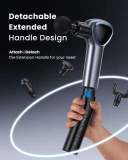 SnelShoppen - Massagepistool met Afneembare Handgreep - Draagbare Deep Tissue Muscle Massage Gun met LED Touch Screen voor Full Body Spiermassage - Ru — thumbnail 5