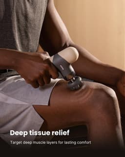SnelShoppen - Mini Thermisch Massagepistool met Warmtefunctie, Draagbaar Percussiemassageapparaat met Siliconen Hoezen, Reisformaat met Draagtas voor — thumbnail 4