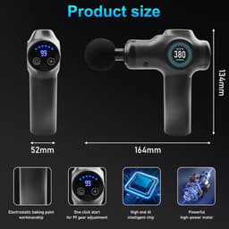 SnelShoppen - Massage Gun met 99 Snelheden, 8 Interchangeable Massage Heads, Mini Musket, LCD Touchscreen en USB-C Oplader voor Atleten en Thuisgebrui — thumbnail 5