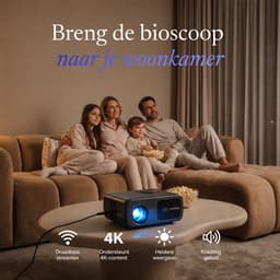 LumeWorks Atlas Beamer - Full HD 1080p Beamer met Auto Focus - Ingebouwde Apps (Netflix, YouTube) - WiFi en Bluetooth - Tot 250 inch Projectie — thumbnail 2