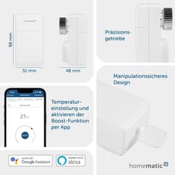 Compacte digitale radiatorthermostaat voor Smart Home - bediening via app - energiebesparing - eenvoudige installatie — thumbnail 3