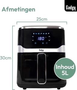 Heteluchtfriteuse met Zichtraam 5L - XXL Airfryer 1400W - Digitale Touchscreen — thumbnail 3