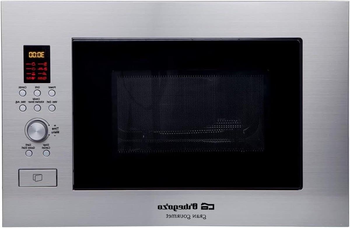 Inbouw Magnetron - Grillfunctie Oven - Snel Maaltijden Bereiden - Roestvrij Staal - 23 Liter - Zilver — afbeelding 1