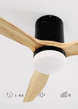 Plafondventilator met verlichting 132 cm, stille DC motor, 6 snelheden, timer en zomer-winterfunctie voor slaapkamer — thumbnail 4