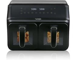 Dubbele Airfryer - Heteluchtfriteuse Duo - Gelijk Garen - Kijkvensters - 8 Liter - Zwart