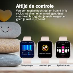 Synyq Health Pro - Smartwatch Dames - 1.85”AMOLED - 3 Bandjes - Stappenteller - Hartslagmeter - Bloeddrukmeter - Slaapmonitor - Belfunctie - Multisport - Geschikt voor Android en iOS - Rose Gold — thumbnail 3