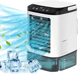Hutjemutje - aircooler - luchtkoeler - mini-airconditioner - 7-kleuren nachtlampje - 3-snelheden - 900 ml watertank - wit — thumbnail 1